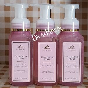 3X Bath Body Works CHAMPAGNE TOAST 8.75 FL OZ Foaming Hand Soap Bundle